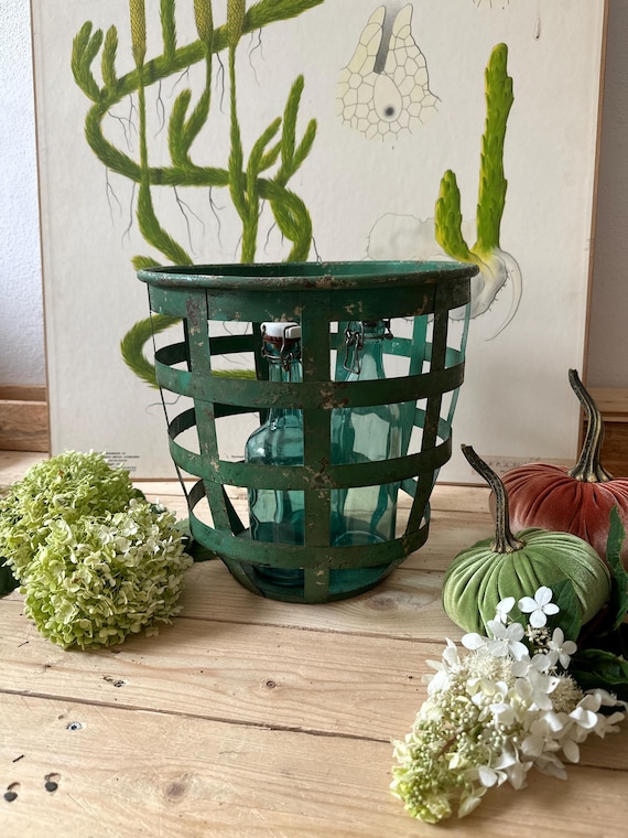 Wire Basket Iron Basket Hanging Basket Vintage Storage Basket Metal Basket