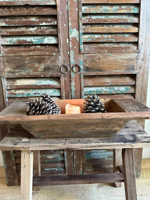 Wooden bowl, old wood, antique finish