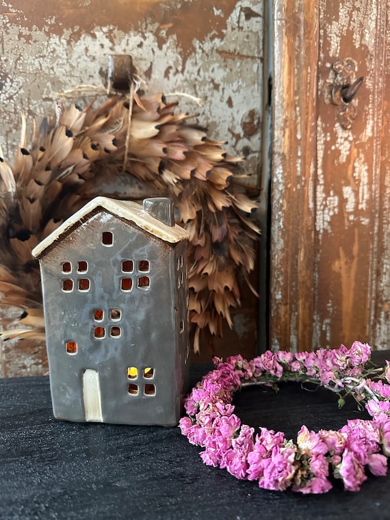 Light House Ceramic House Candle House Vintage