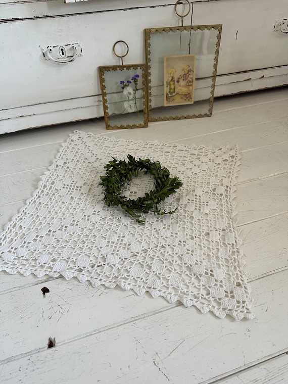 Crochet blanket tablecloth handmade runner