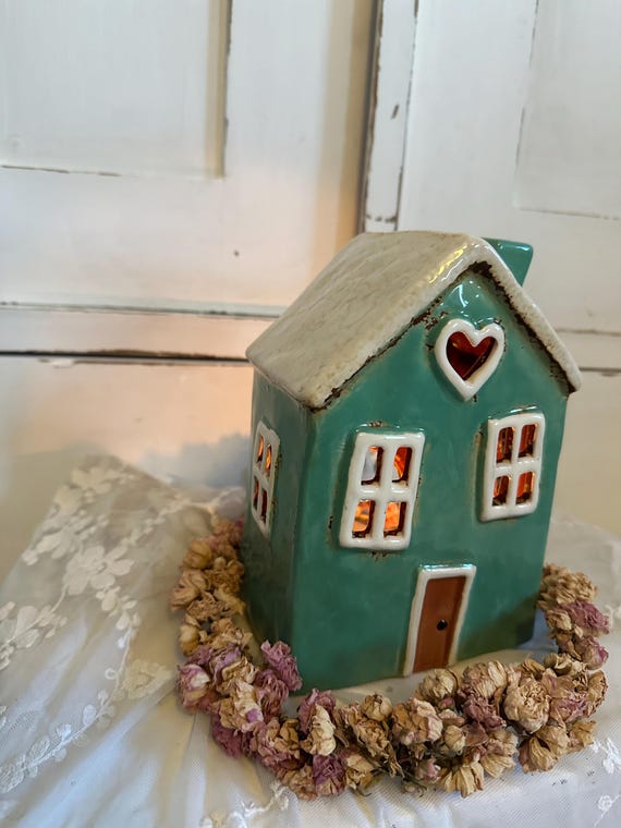 Light House Ceramic House Candle House Vintage