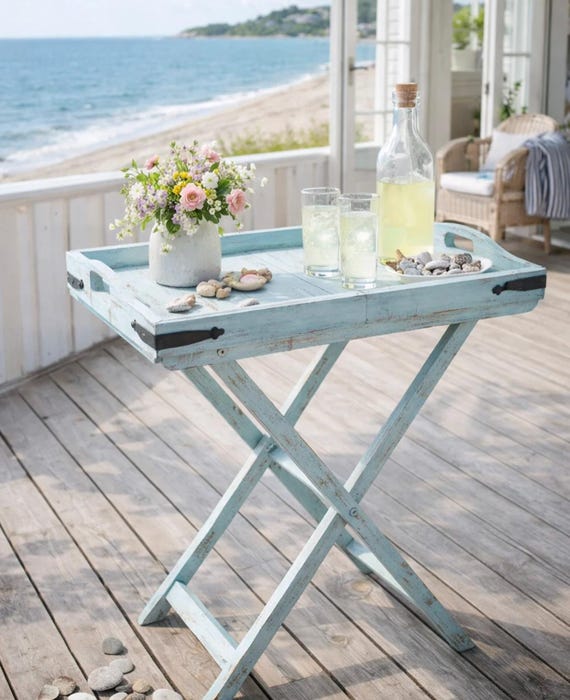 Wooden table, side table, reclaimed wood, antique finish, unique vintage country house style