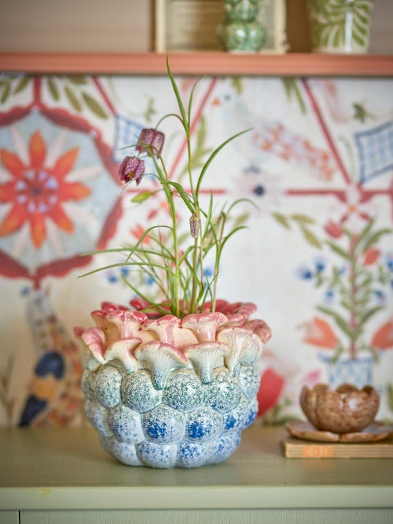 Jug ceramic pot planter plant pot decoration vintage hand-painted