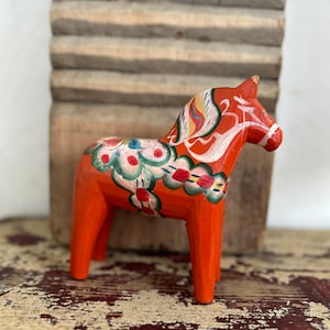 Dala horse old antique original decorative horse wooden horse vintage Sweden