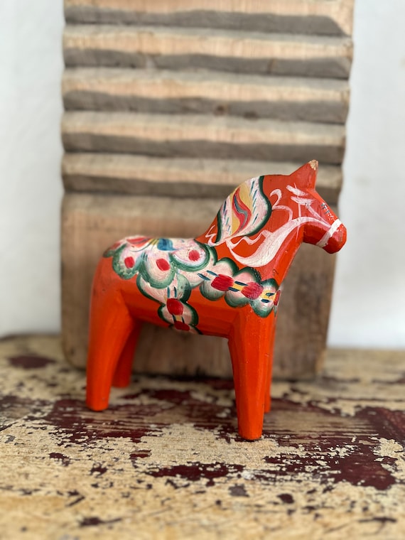 Dala horse old antique original decorative horse wooden horse vintage Sweden