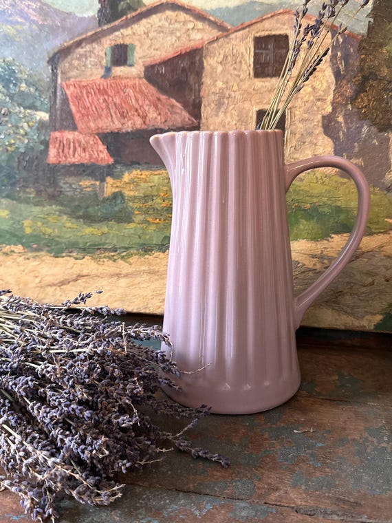 Jug milk jug green pink ceramic vase stoneware