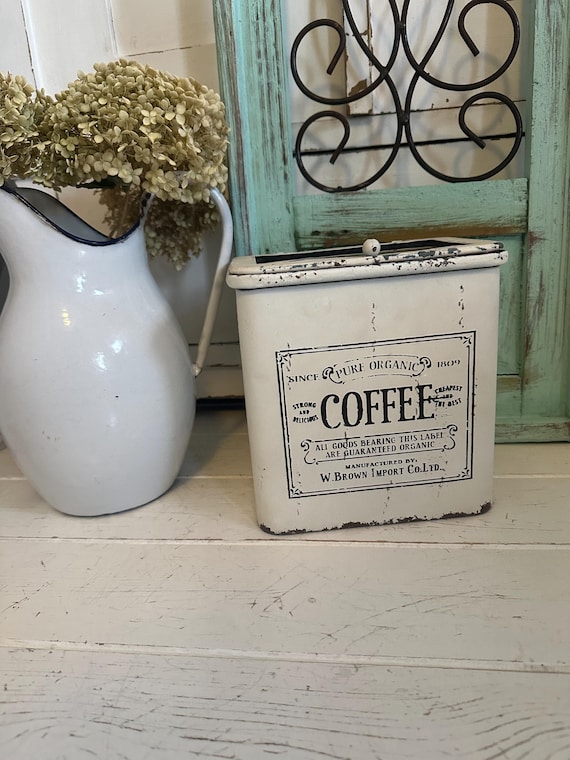Retro coffee tin, coffee can, tin can, vintage storage tin