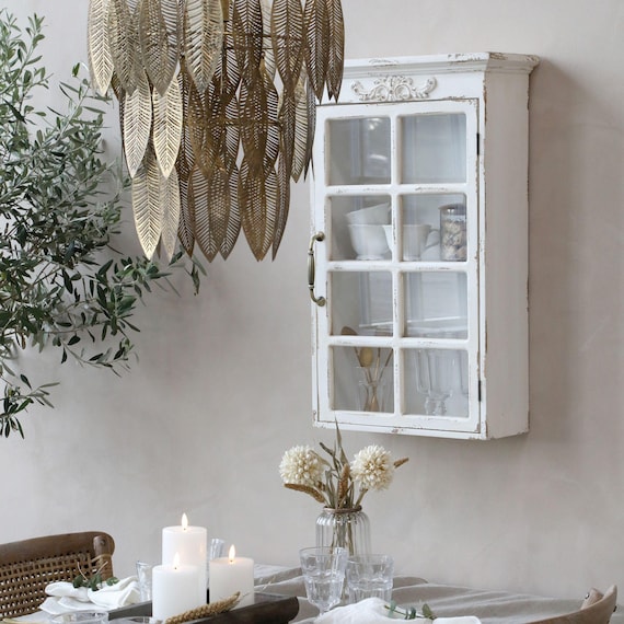 Display cabinet, hanging display cabinet, glass display cabinet, furniture, chest of drawers, cupboard, antique finish