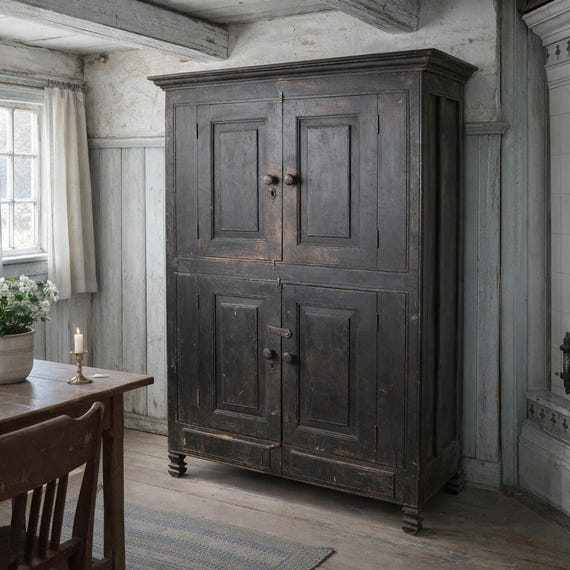 Pantry, wardrobe, chest of drawers, display cabinet, antique finish, vintage sideboard, furniture, cabinet