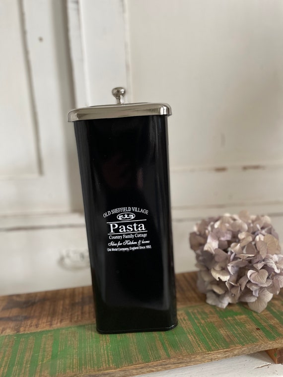 Tin can metal box pasta can vintage metal can