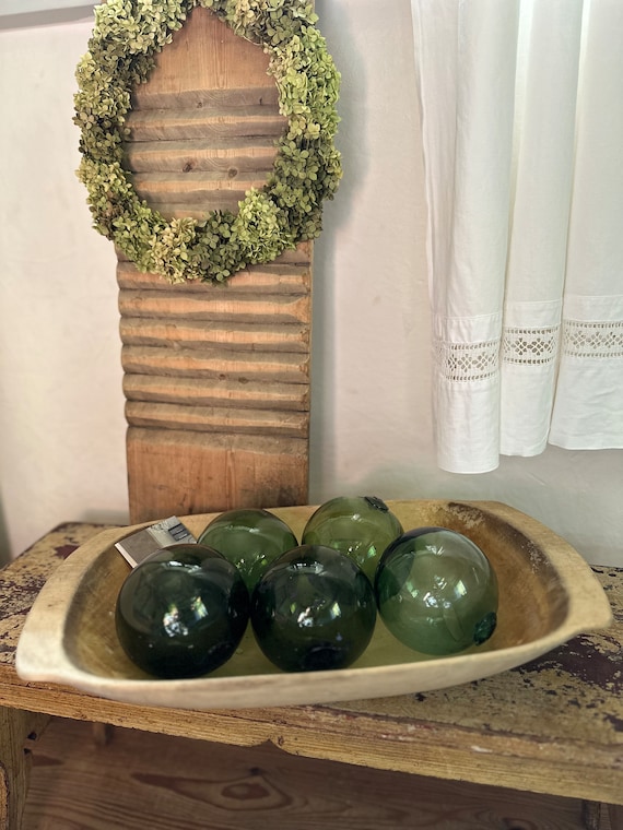 Old antique glass ball glass buoys decoration vintage shabby