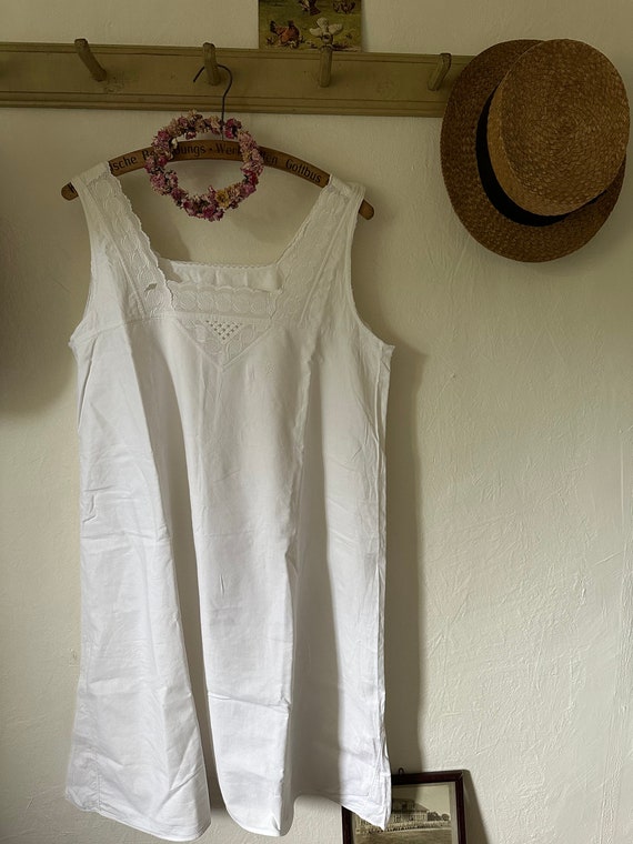 Old antique white linen nightgown trousers decorative linen vintage