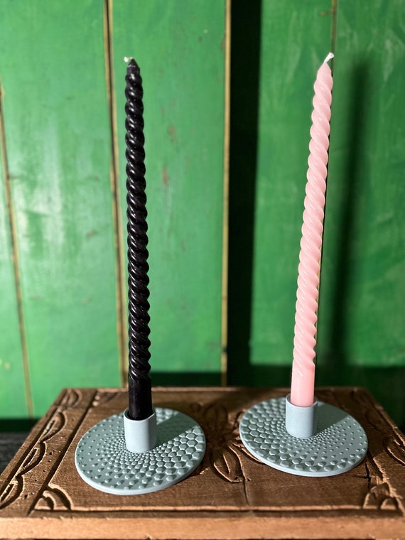 Candle holder candlestick ceramic vintage antique finish