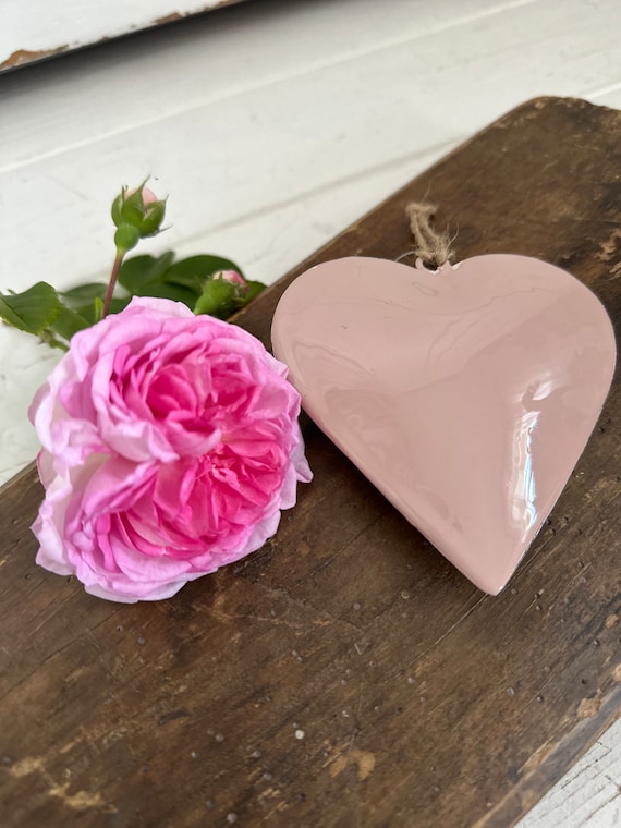 Heart pendant deco heart metal heart vintage