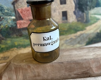 Old antique apothecary bottles, glass bottles, vintage
