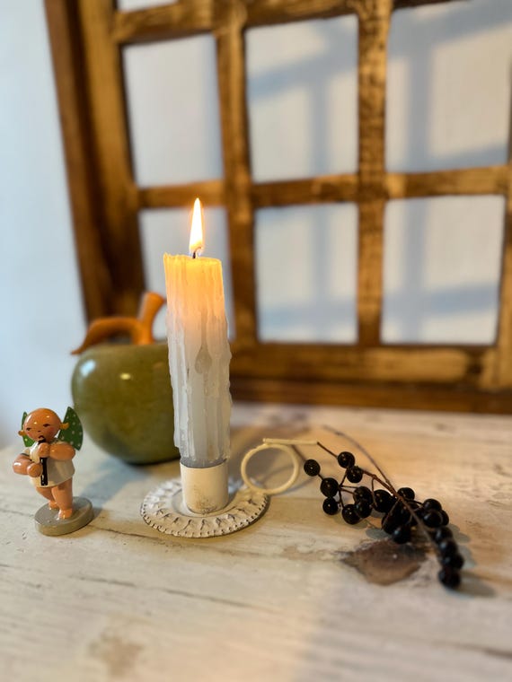 White Vintage Candle Holder