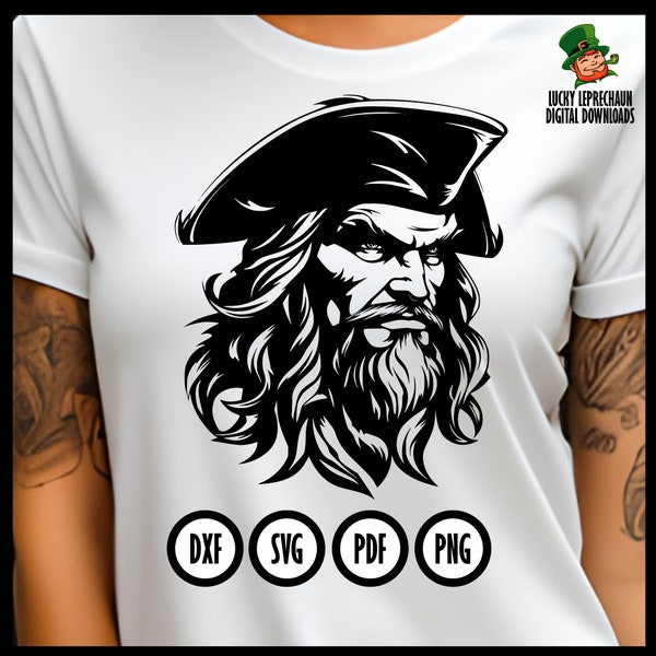 Pirate,Black beard,SVG,PNG,cricut file,digital download,T shirt design