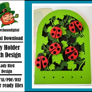 Lady Bird Arch Key Hanger or Decor - Lady Bird Key Holder Laser Ready Files - Gowforge and Lightburn Tested