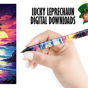Sunset, beach, pen Sublimation Template - Sublimation Designs pen Templates - Cricut pen Press Designs Wrap
