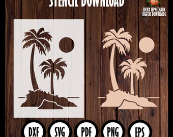 Island Stencil,SVG,PNG,EPS,Dxf,Pdf,cricut file,digital download,Stencil