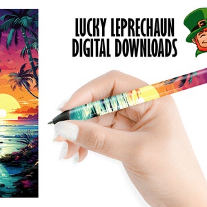 Sunset, beach, pen Sublimation Template - Sublimation Designs pen Templates - Cricut pen Press Designs Wrap