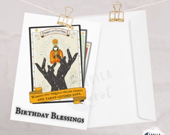 Greetings Card A5 -  ‘Birthday Blessings’ by Tequila&Tarot