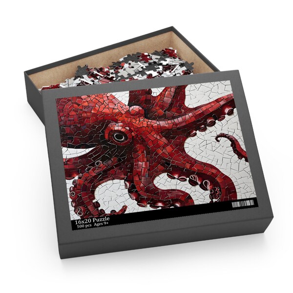 Puzzle, Octopus, Paper Mosaic, Unique Jigsaw, Family, Adults (120, 252, 500-Pieces)