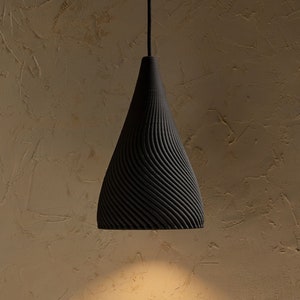 Keramik Echt 3D Druck Pendelleuchte Dune Black Charcoal Sandy