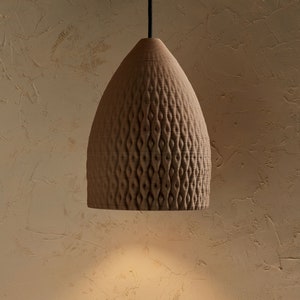 Keramik Echt 3D Druck Pendelleuchte Sandy Brown Nest Bienenkorb
