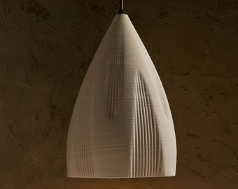 Ceramic Real 3D Printing Pendant Light Whalebone Corset Ecru Beige Sand