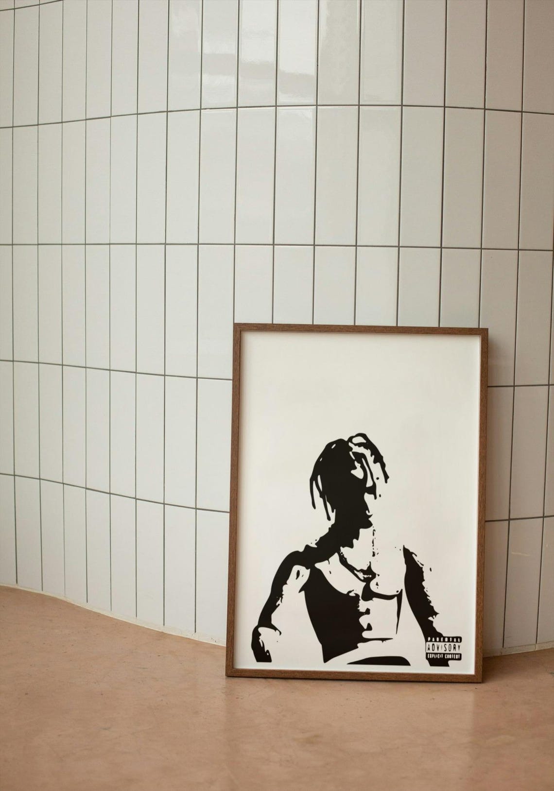 Travis Scott Silhouette – Black and White Music Art Print | Digital ...