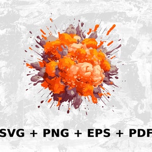 Cartoon TNT Explosion Svg Png Eps, Kommerzielle Nutzung Clipart Vektorgrafiken für Wandkunst, T-Shirts, Sublimation, Print on Demand