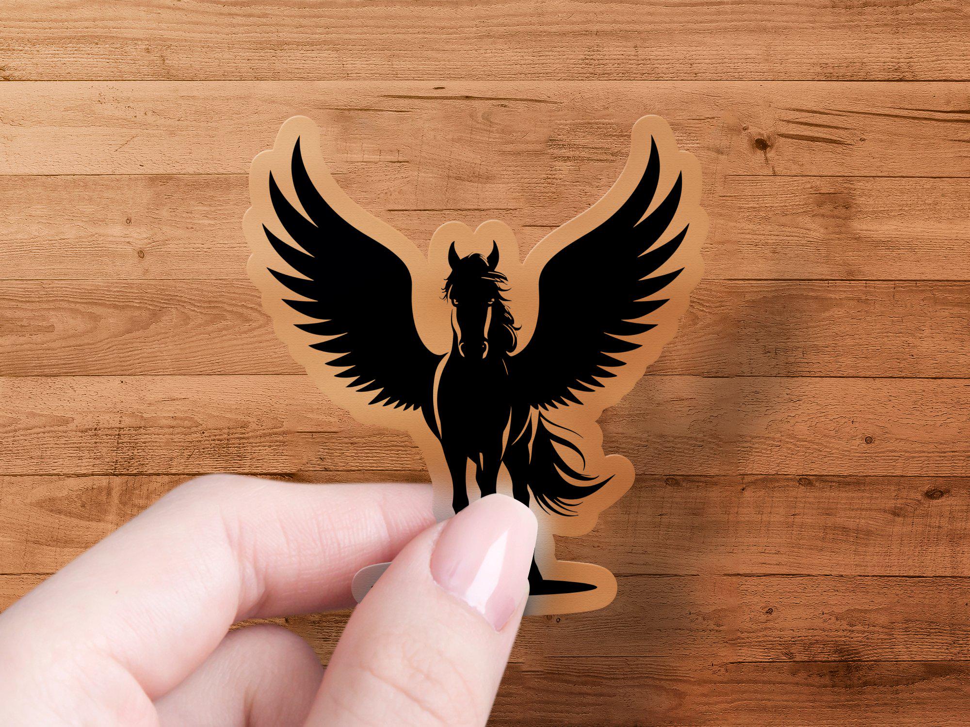 Mythical Winged Horse SVG - Pegasus Flying Horse Creature Silhouette ...
