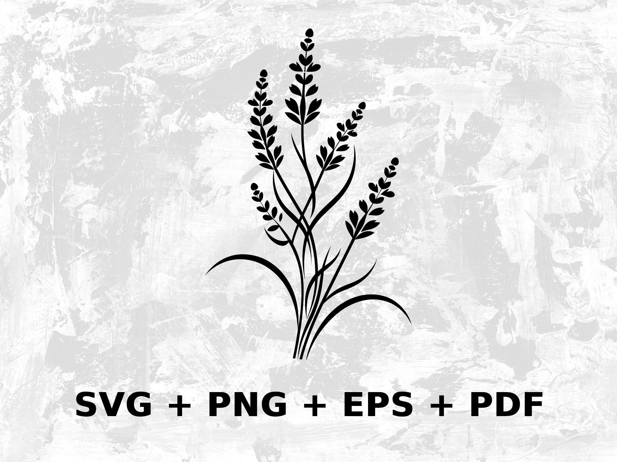 Lavender SVG PNG Eps, Commercial Use Clipart Vector Graphics for Wall ...
