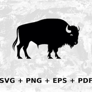 Büffel Svg Png Eps, Kommerzielle Nutzung Clipart Vektorgrafiken für Wandkunst, Tshirts, Sublimation, Einladungen, Print on Demand