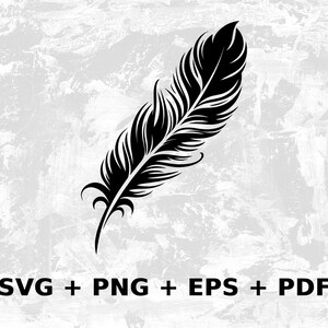 Feder Svg Png Eps, Kommerzielle Nutzung Clipart Vektorgrafiken für Wandkunst, Tshirts, Sublimation, Einladungen, Print on Demand