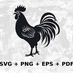 Hahn Svg Png Eps, Kommerzielle Nutzung Clipart Vektorgrafiken für Wandkunst, Tshirts, Sublimation, Einladungen, Print on Demand