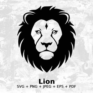 Lion SVG - Lion Silhouette Clipart Cut File, Instant Download, Commercial Use, svg png jpg eps pdf