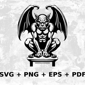 Gargoyle Svg Png Eps, Kommerzielle Nutzung Clipart Vektorgrafiken für Wandkunst, Tshirts, Sublimation, Einladungen, Print on Demand