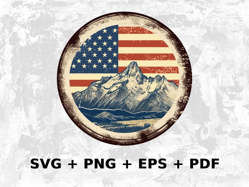 American Flag Mountain SVG PNG Eps, Commercial Use Clipart Vector ...