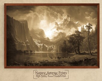 PRINTABLE Albert Bierstadt - Among the Sierra Nevada California 1868 Oil Painting | Vintage Landscape Art Digital Wall Art Home Decor - P011