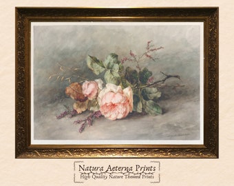 PRINTABLE Watercolor Painting - Rozen by Margaretha Roosenboom (1853 –1896) Vintage Rose Floral Bloom Botanical Nature Antique Art - P015