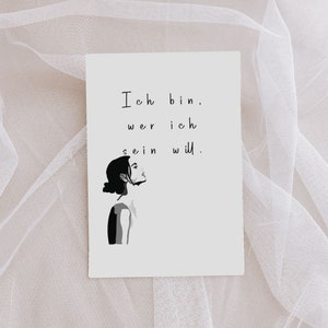 Je suis qui je veux être / carte postale / illustration artistique