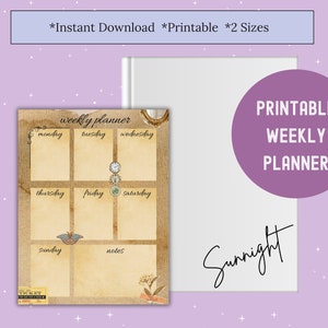 Vintage Weekly Planner Printable Simple Weekly Schedule - Etsy