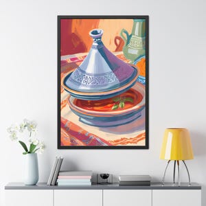Vibrant Moroccan Tagine Printable Painting | 5 Sizes A1 A2 A3 A4 A5, Kitchen Decor, Restaurant Wall Art, Moroccan Food, Moroccan Decor
