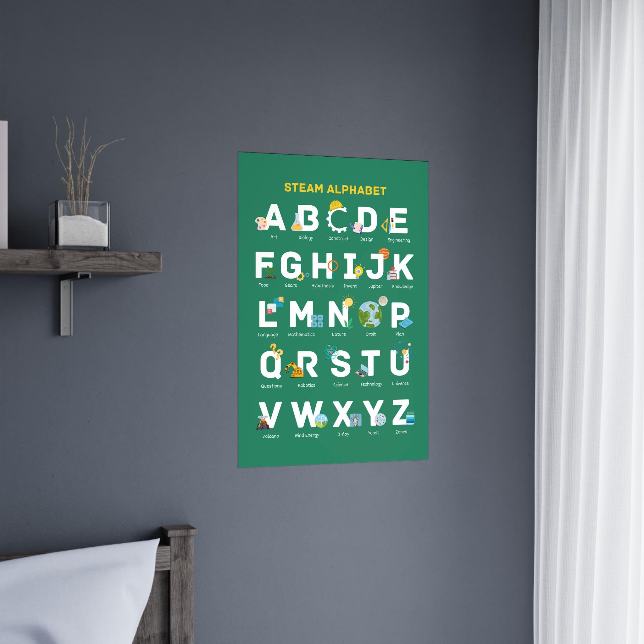 STEAM Alphabet Chart, Alphabet Poster, Printable Classroom Poster, 5 ...