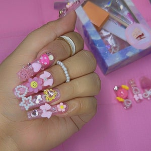 Pink Junk Press On Nails