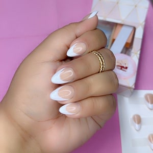 Short French Almond Nails