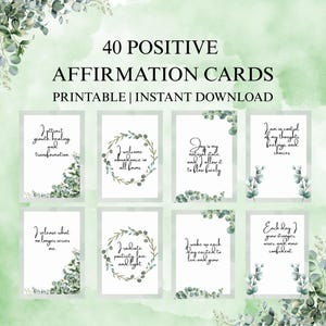 Cartes d'affirmation positive imprimables | Cartes flash avec citations positives | Estime de soi | Cadeau pour prendre soin de vous | Amour de soi | Manifestation du tableau de visualisation