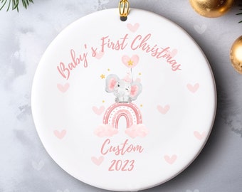 Custom Personalized Baby’s First Christmas Ornament, Rainbow Baby’s First Christmas, Rainbow Baby, Baby Girls First Christmas Ornament